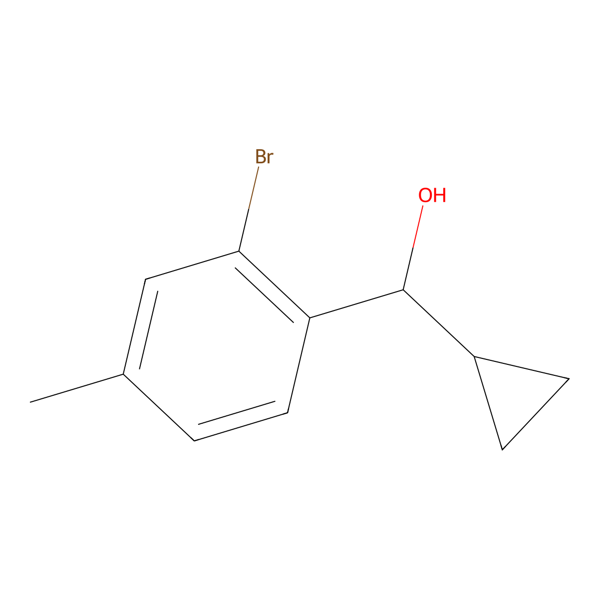 2-Bromo-alpha-cyclopropyl-4-methylbenZenemethanol molecular structure, CAS 1557414-35-3