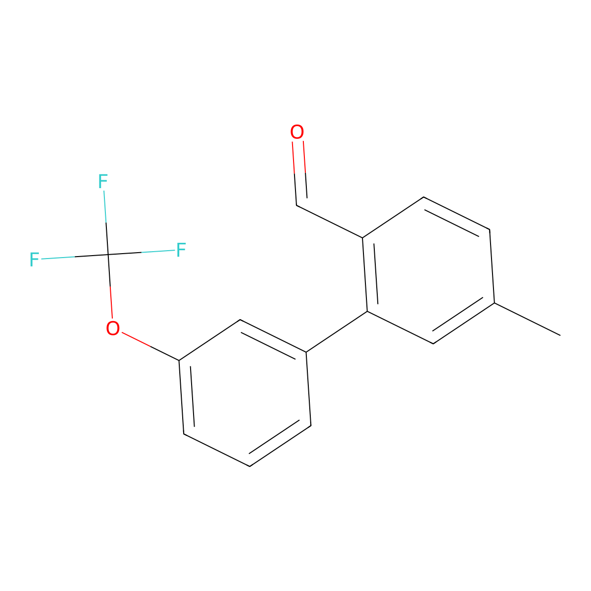 5-Methyl-3'-(trifluoromethoxy)[1,1'-biphenyl]-2-carboxaldehyde molecular structure, CAS 1557415-89-0