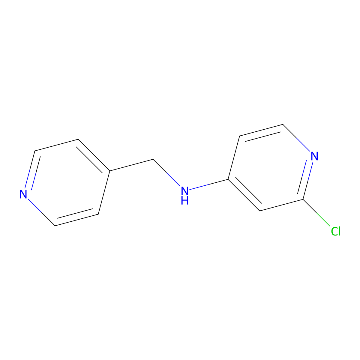 2-chloro-N-(pyridin-4-ylmethyl)pyridin-4-amine molecular structure, CAS 1557416-19-9