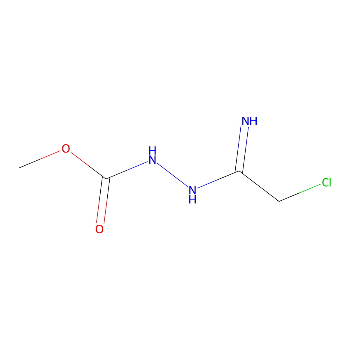 Methyl 2-(2-chloro-1-iminoethyl)hydrazinecarboxylate molecular structure, CAS 155742-64-6