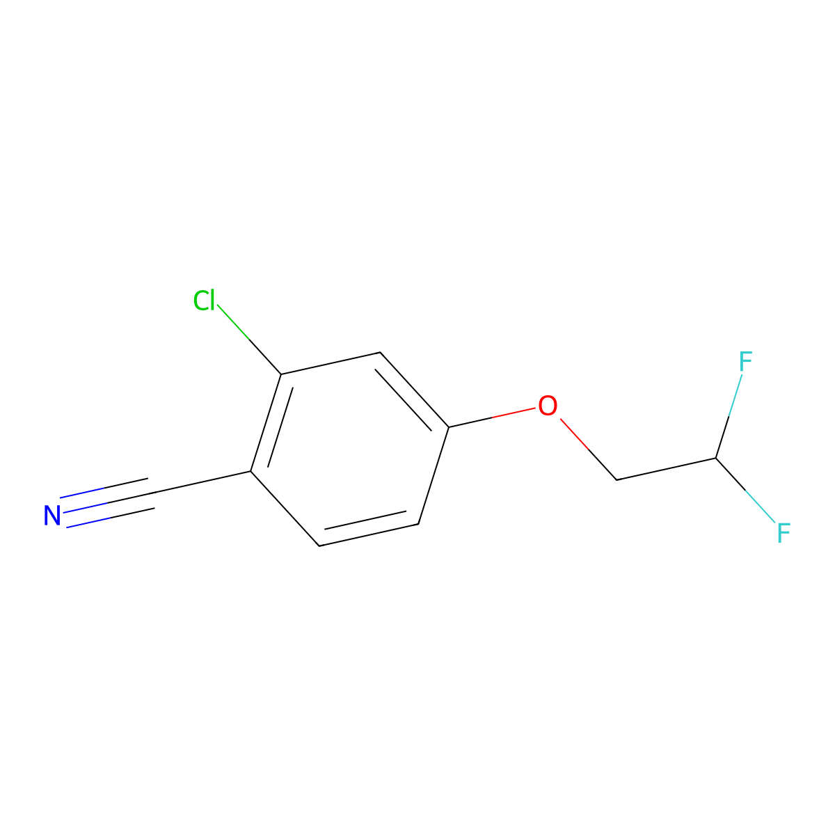 2-Chloro-4-(2,2-difluoroethoxy)benzonitrile molecular structure, CAS 1557426-91-1