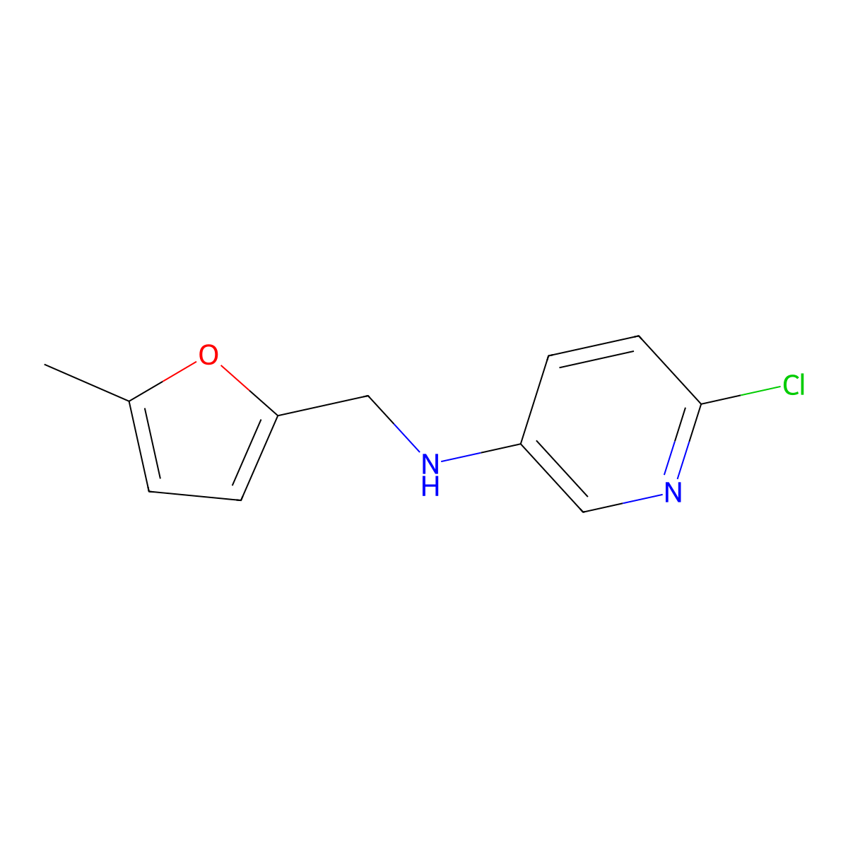 6-Chloro-N-[(5-methylfuran-2-yl)methyl]pyridin-3-amine molecular structure, CAS 1557455-42-1