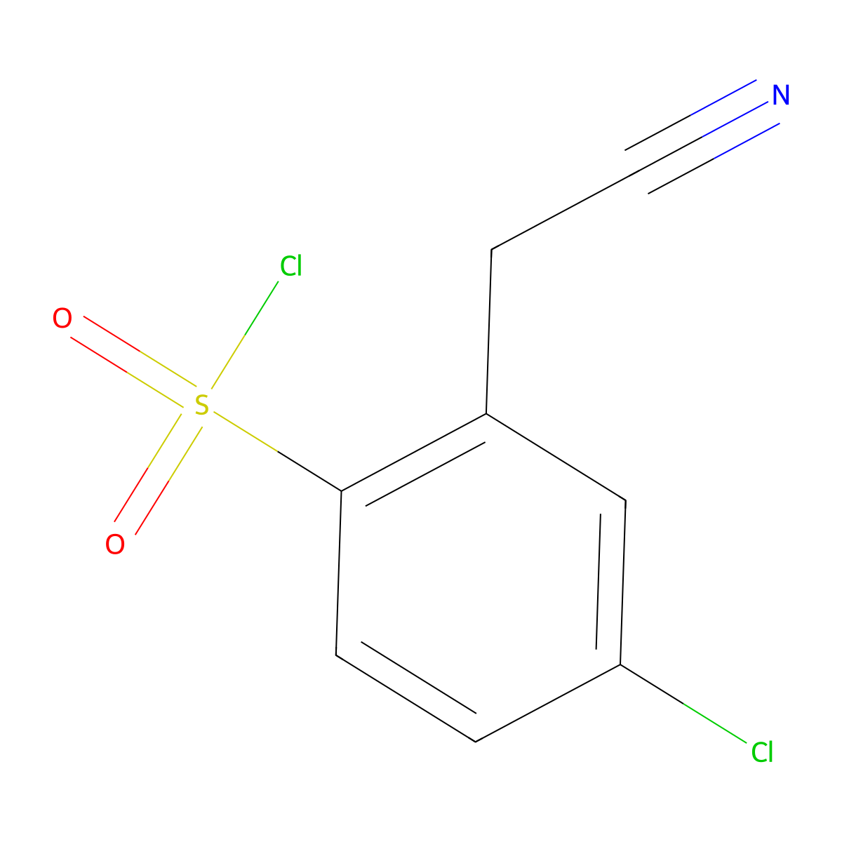 4-Chloro-2-(cyanomethyl)benzene-1-sulfonyl chloride molecular structure, CAS 1557469-14-3