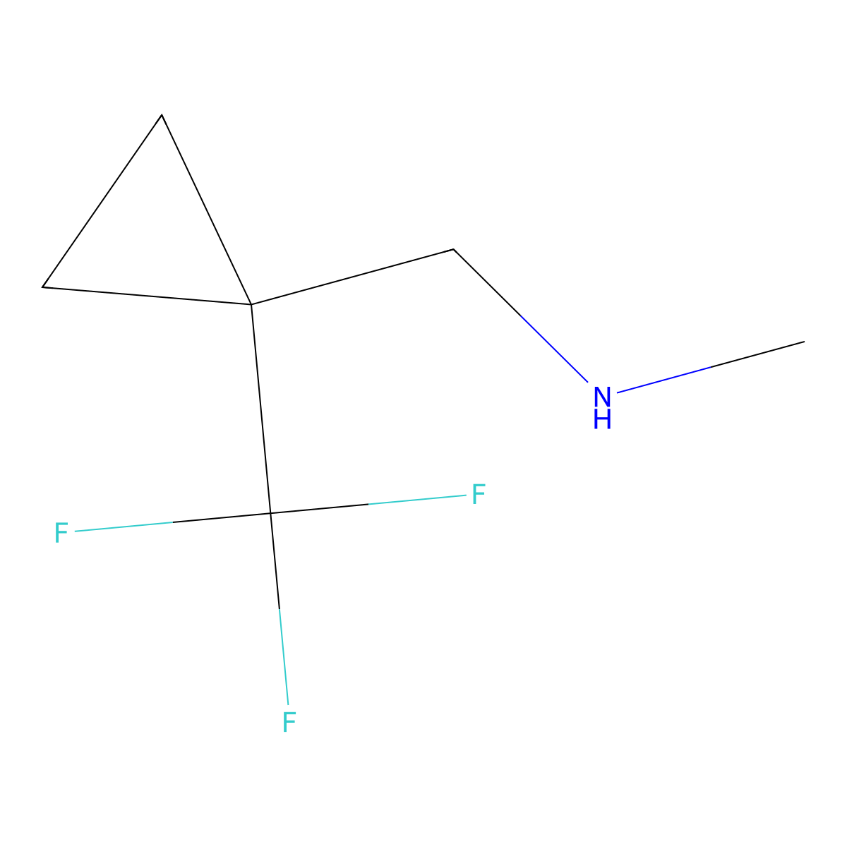 N-methyl-1-(1-(trifluoromethyl)cyclopropyl)methanamine molecular structure, CAS 1557477-90-3