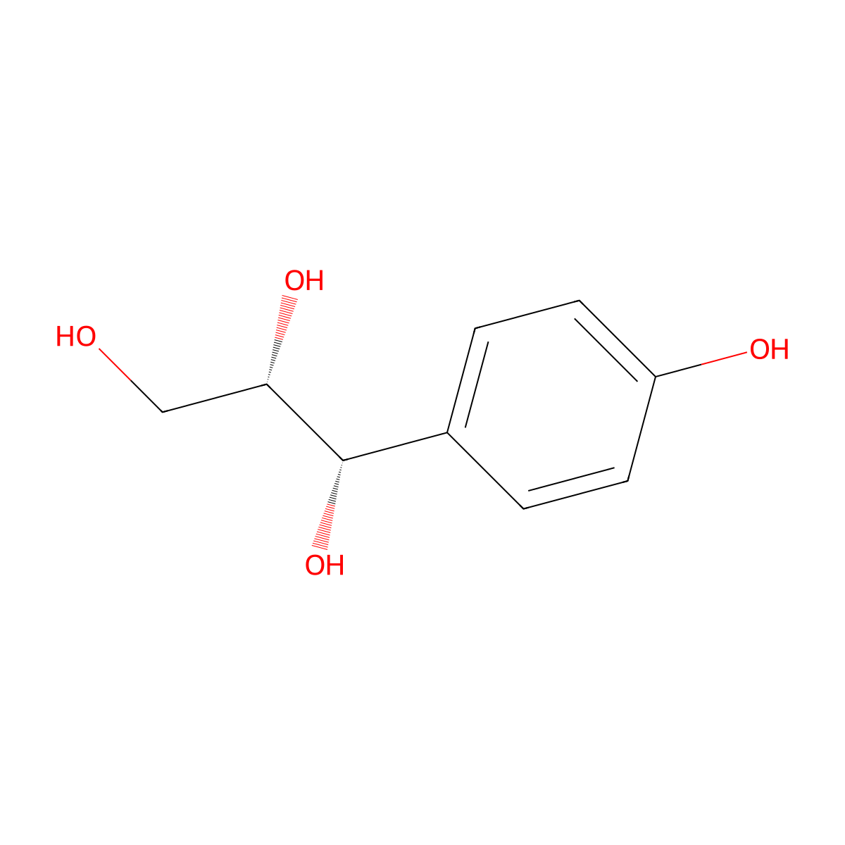 (1S,2S)-1-(4-hydroxyphenyl)propane-1,2,3-triol molecular structure, CAS 155748-73-5