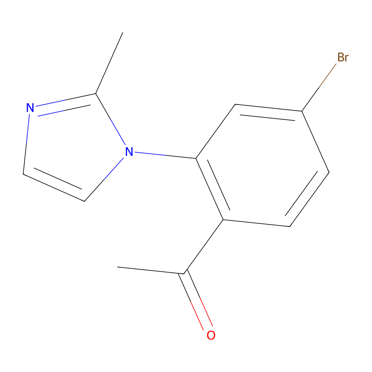 1-[4-bromo-2-(2-methyl-1H-imidazol-1-yl)phenyl]ethan-1-one molecular structure, CAS 1557509-26-8