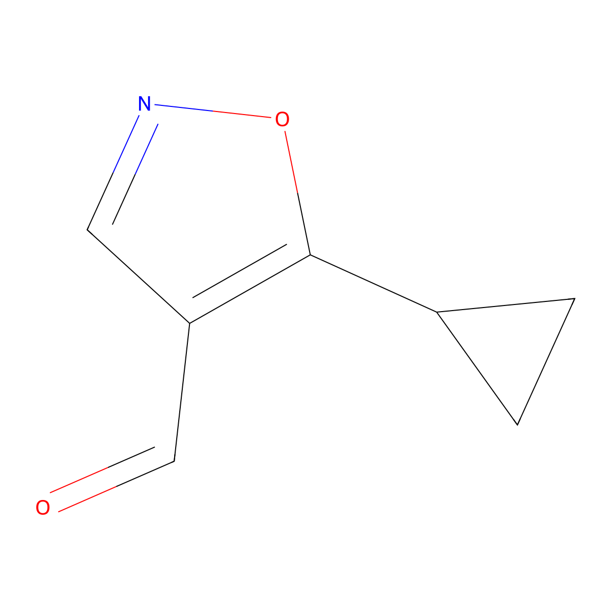 5-Cyclopropyl-1,2-oxazole-4-carbaldehyde molecular structure, CAS 1557510-07-2