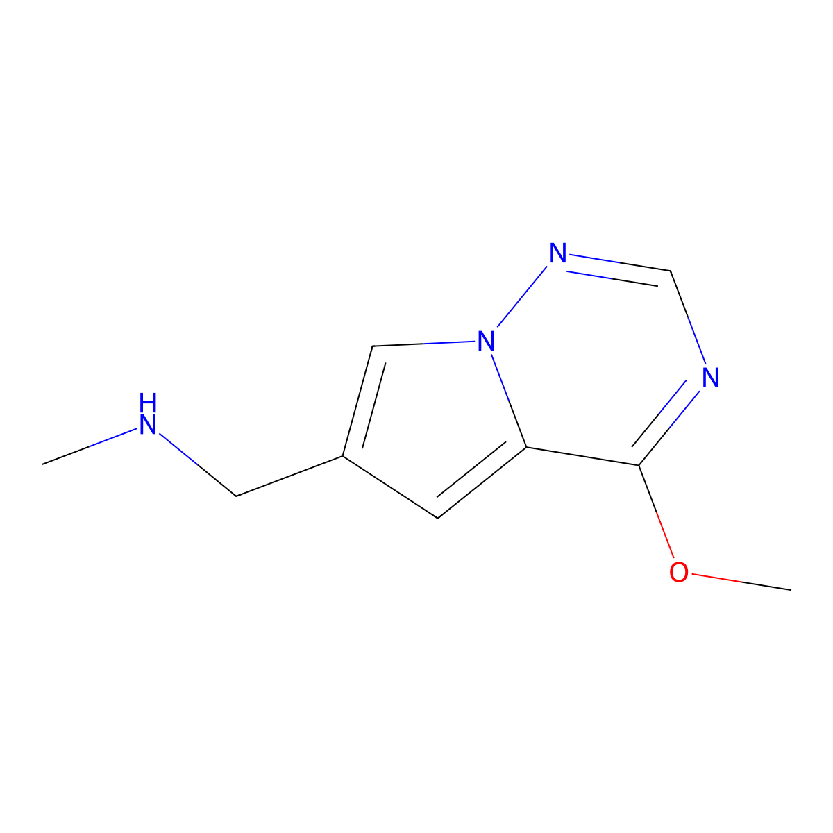 1-(4-Methoxypyrrolo[2,1-f][1,2,4]triazin-6-yl)-N-methylmethanamine molecular structure, CAS 1557514-30-3