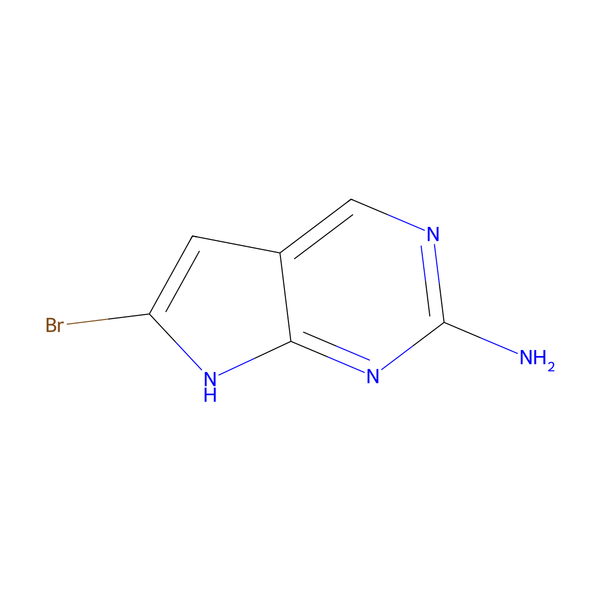6-Bromo-7H-pyrrolo[2,3-d]pyrimidin-2-amine molecular structure, CAS 1557521-99-9