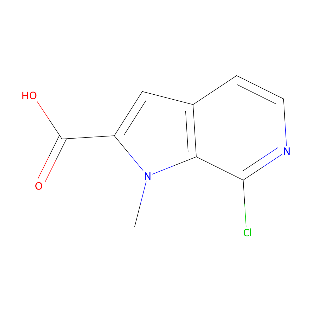 7-Chloro-1-methyl-1H-pyrrolo[2,3-c]pyridine-2-carboxylic acid molecular structure, CAS 1557524-66-9