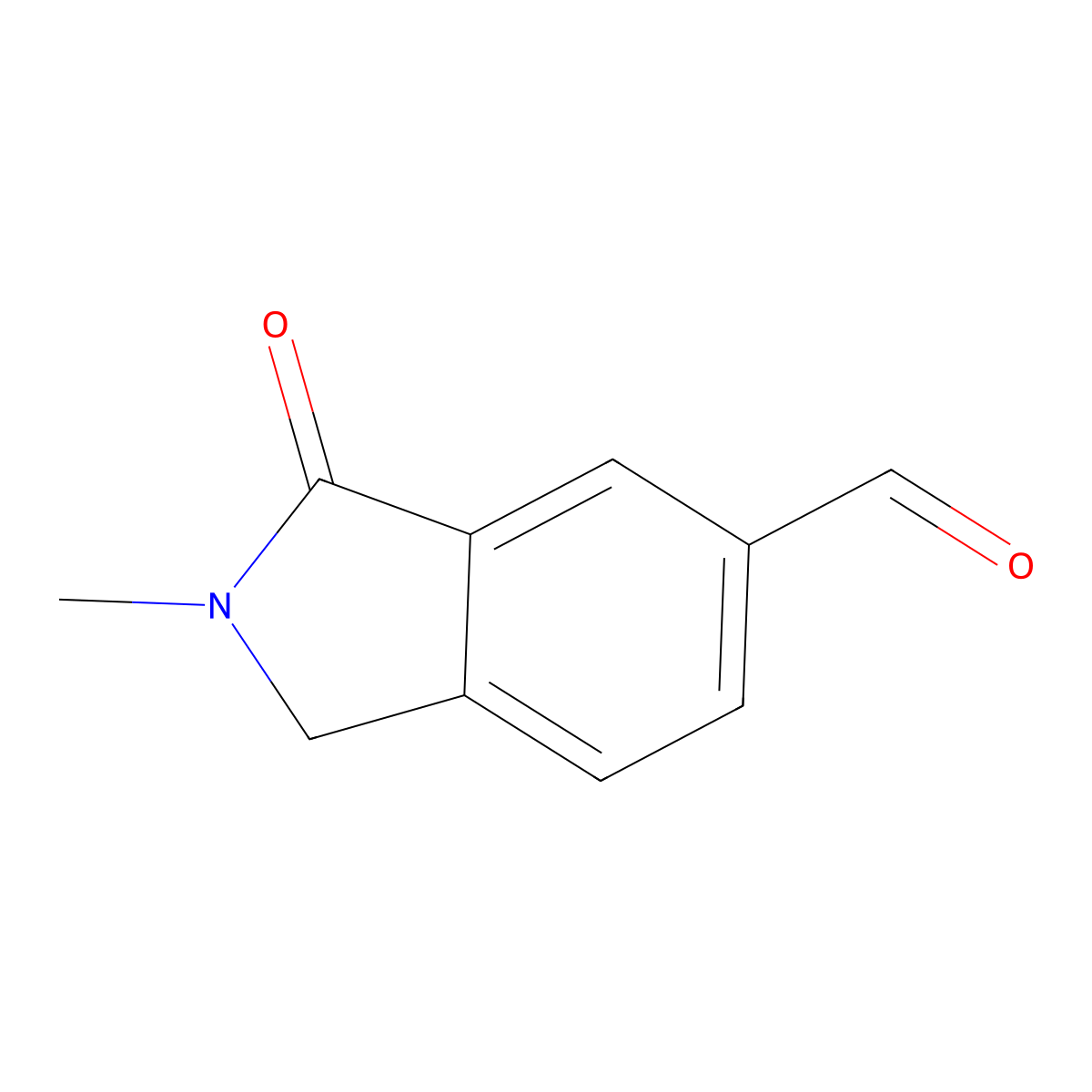 2-methyl-3-oxo-2,3-dihydro-1H-isoindole-5-carbaldehyde molecular structure, CAS 1557545-74-0