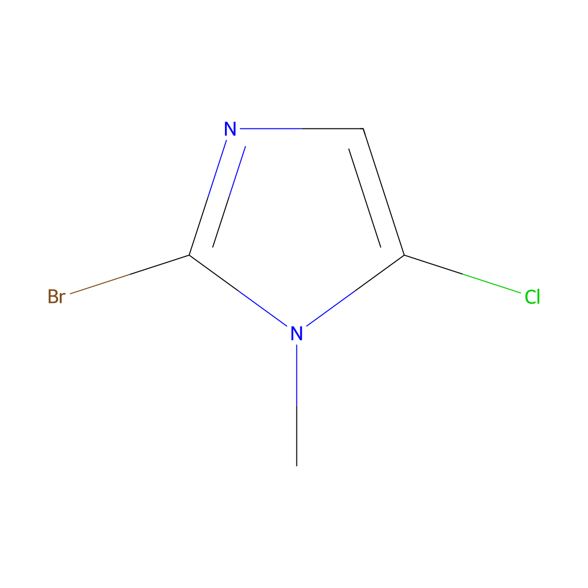 2-bromo-5-chloro-1-methyl-1H-imidazole molecular structure, CAS 1557546-84-5