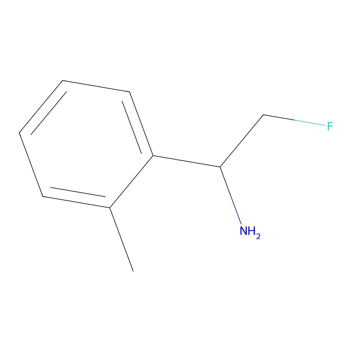 2-Fluoro-1-(2-methylphenyl)ethan-1-amine molecular structure, CAS 1557549-21-9