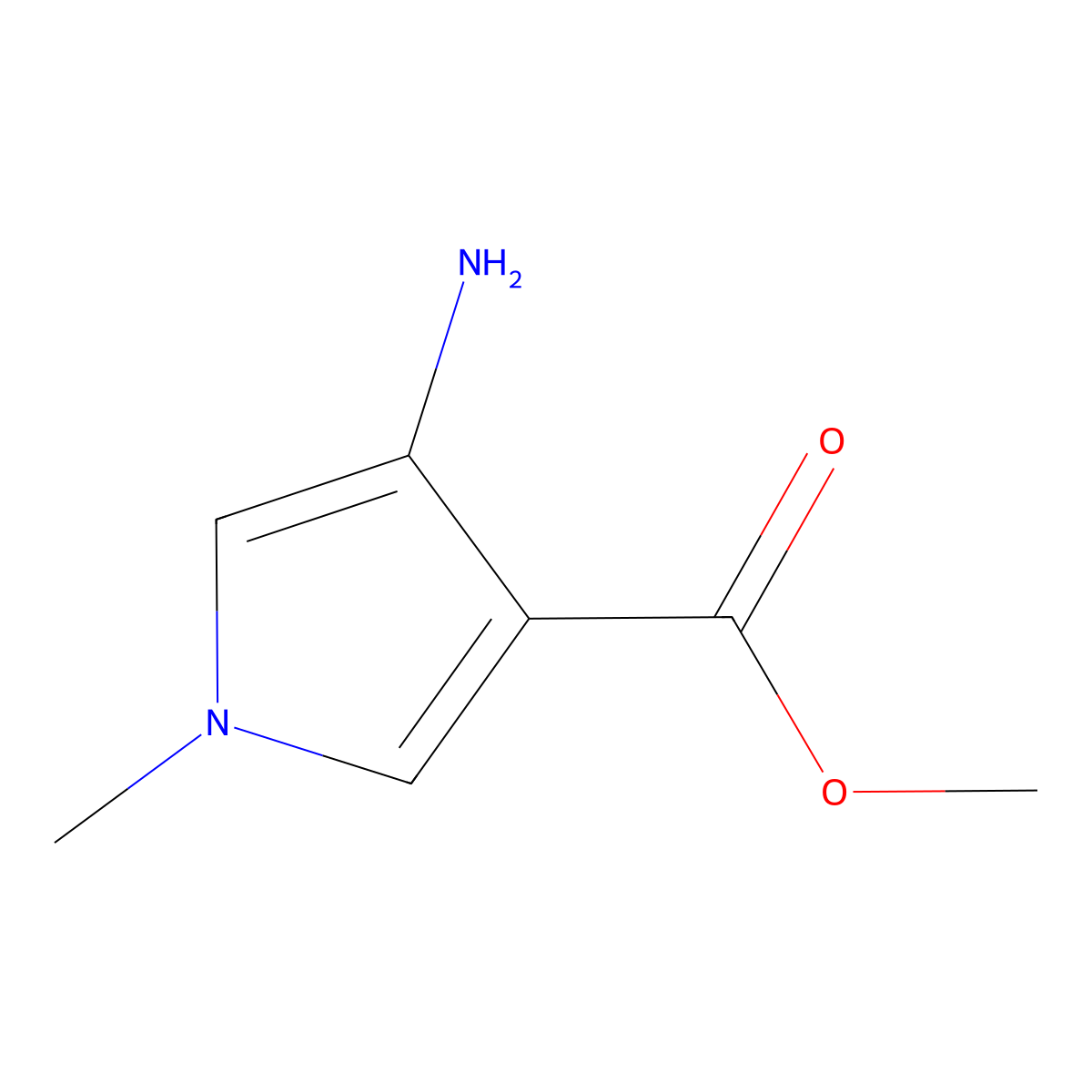 methyl 4-amino-1-methyl-1H-pyrrole-3-carboxylate molecular structure, CAS 1557549-39-9