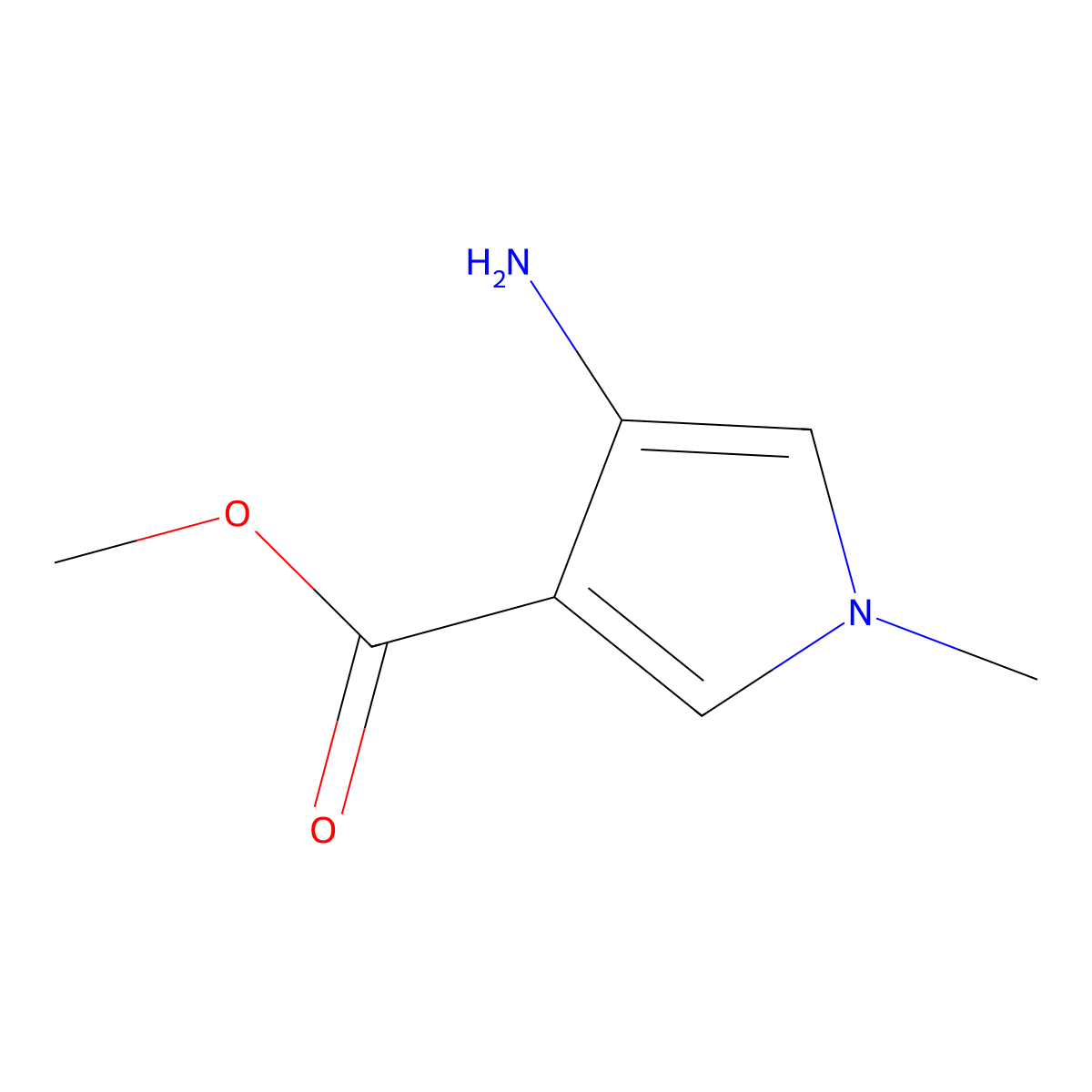 methyl 4-amino-1-methyl-1H-pyrrole-3-carboxylate molecular structure, CAS 1557549-39-9