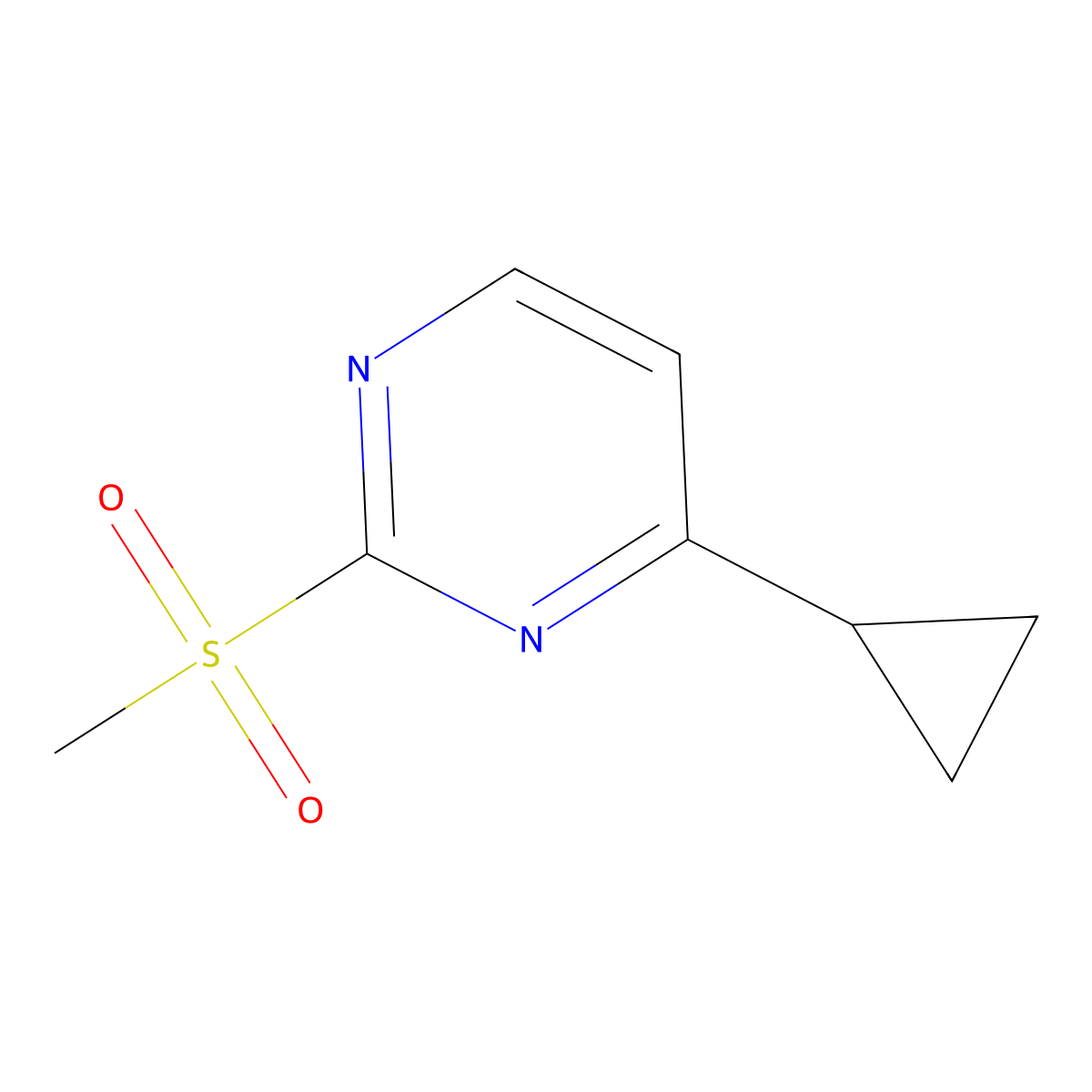 4-Cyclopropyl-2-methanesulfonylpyrimidine molecular structure, CAS 1557550-64-7