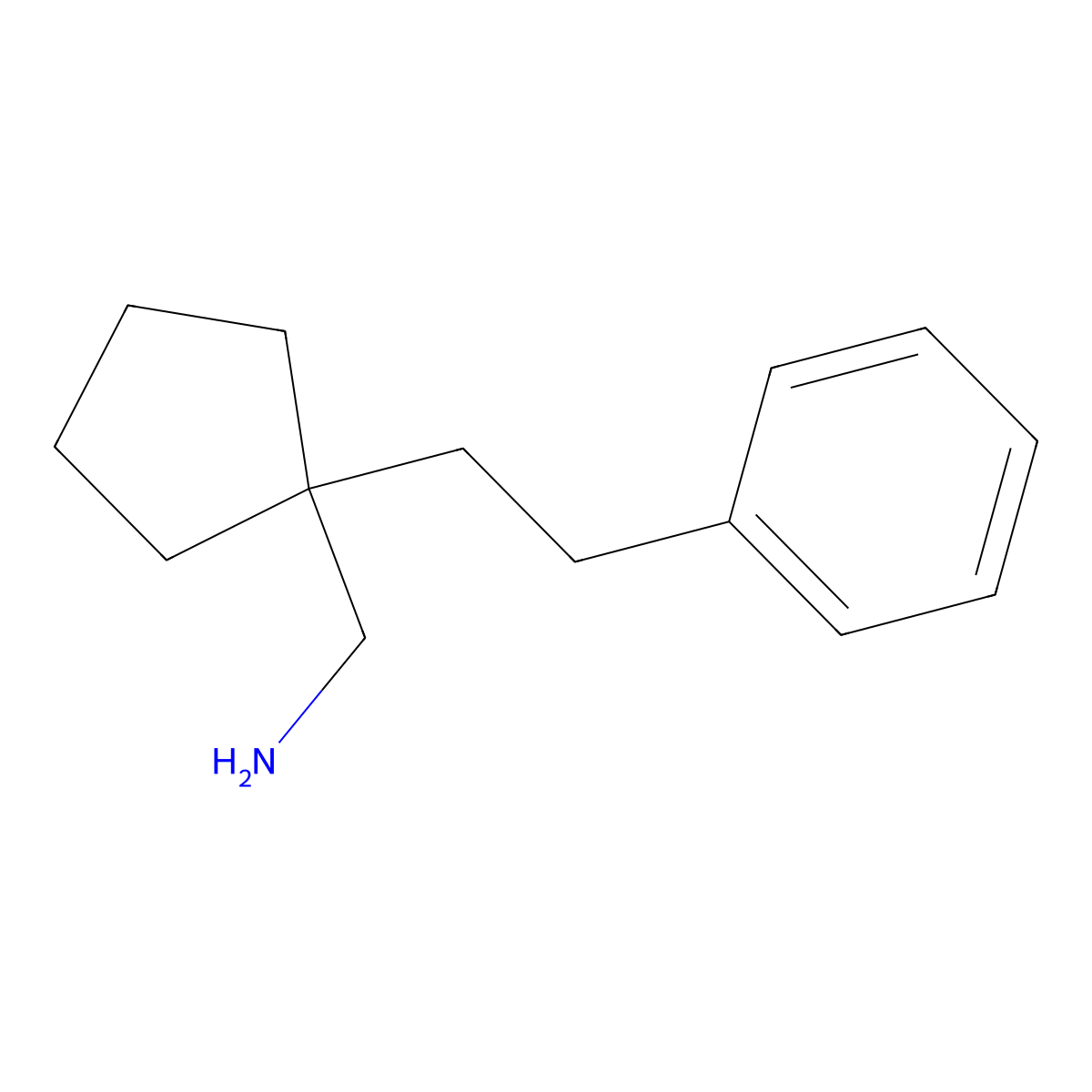 [1-(2-Phenylethyl)cyclopentyl]methanamine molecular structure, CAS 1557551-40-2
