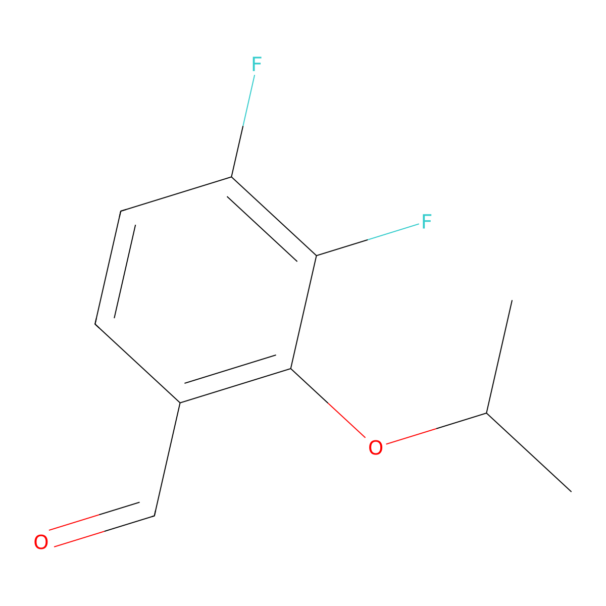 3,4-Difluoro-2-propan-2-yloxybenzaldehyde molecular structure, CAS 1557552-44-9