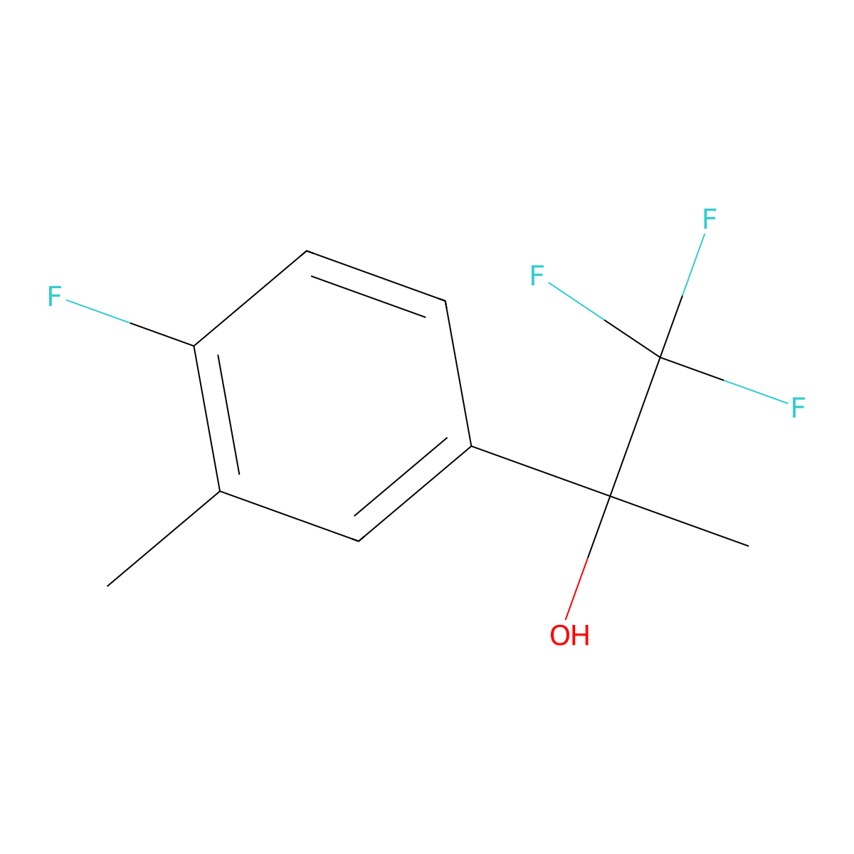 1,1,1-Trifluoro-2-(4-fluoro-3-methylphenyl)propan-2-ol molecular structure, CAS 1557552-92-7