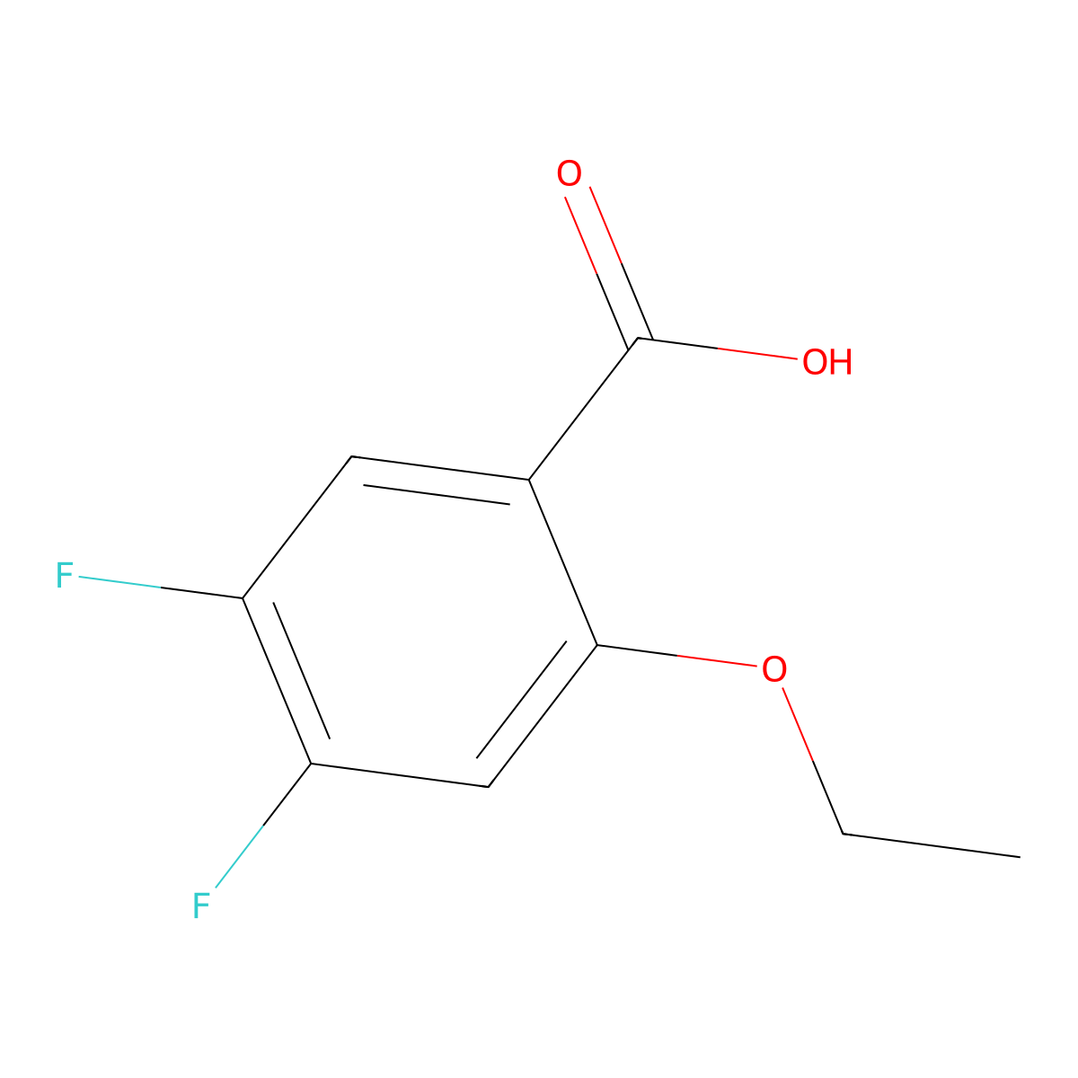 2-Ethoxy-4,5-difluorobenzoic acid molecular structure, CAS 1557553-71-5
