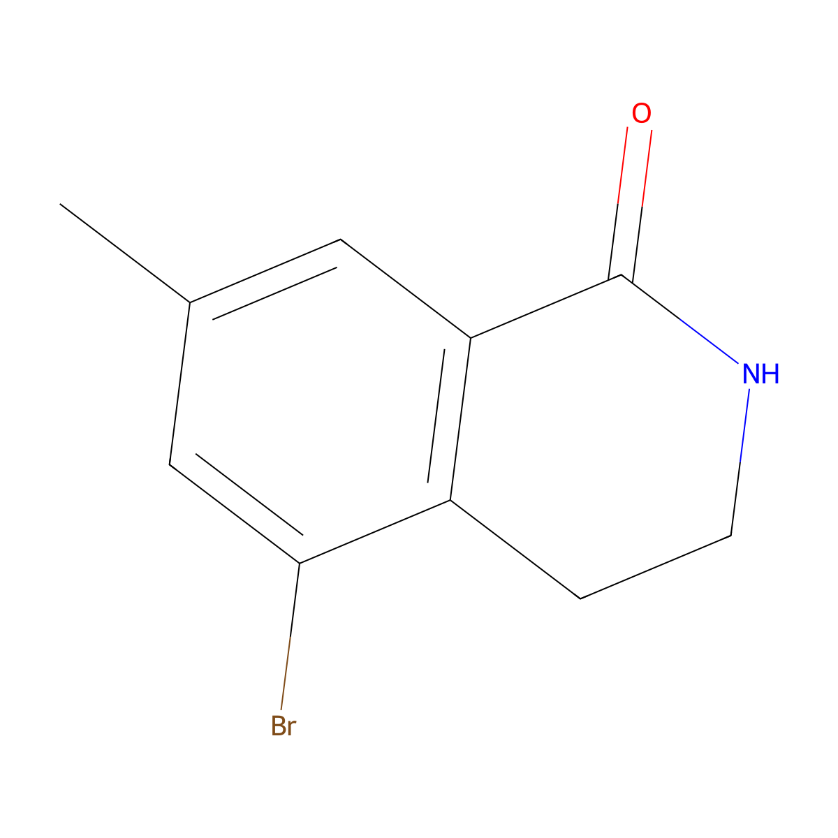 5-Bromo-7-methyl-1,2,3,4-tetrahydroisoquinolin-1-one molecular structure, CAS 1557560-51-6