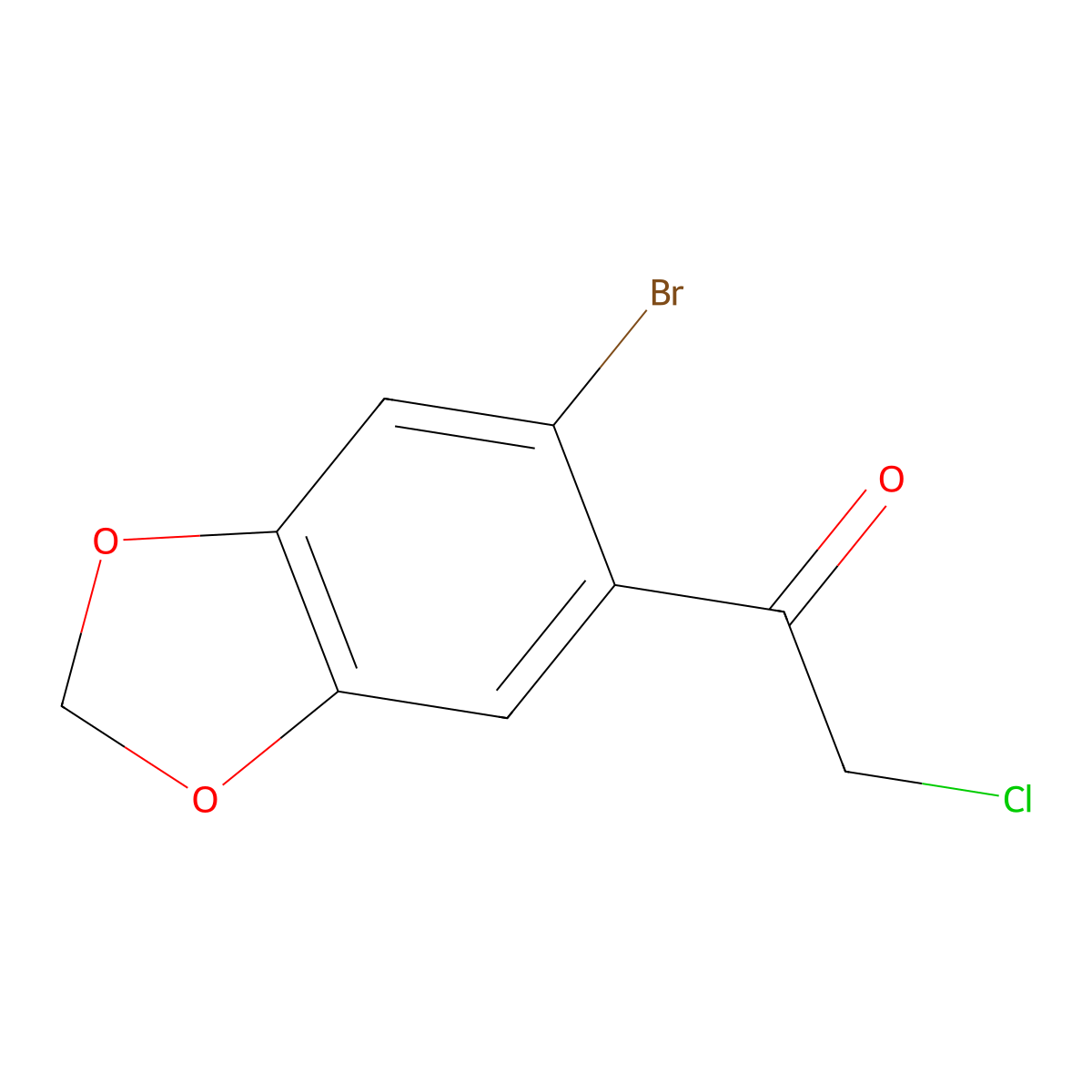 1-(6-Bromo-1,3-dioxaindan-5-yl)-2-chloroethan-1-one molecular structure, CAS 1557591-60-2