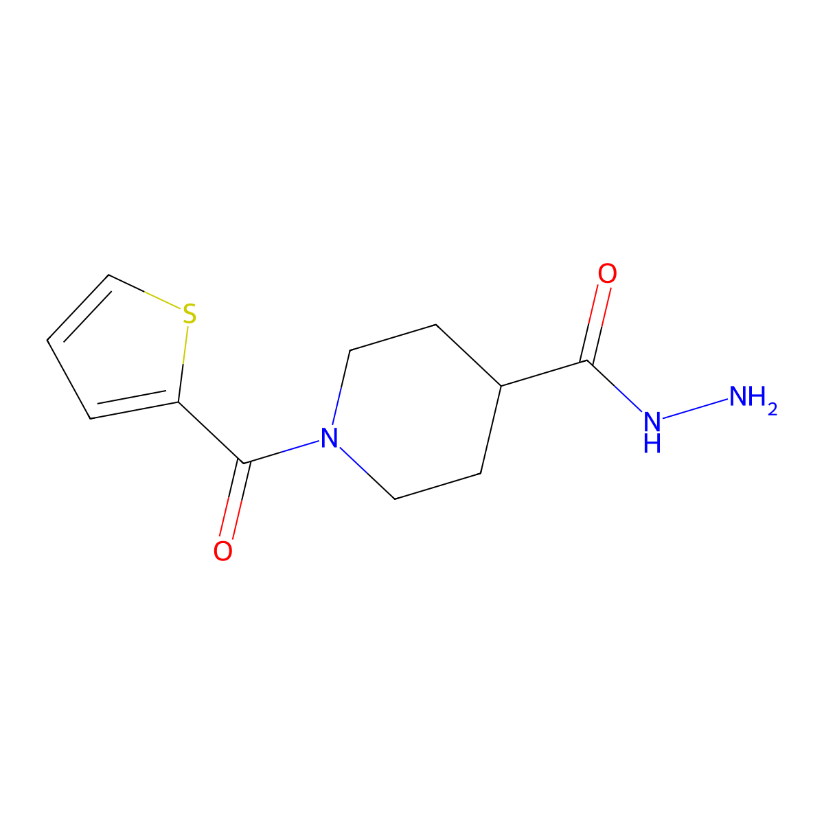 1-(2-Thienylcarbonyl)piperidine-4-carbohydrazide molecular structure, CAS 1557593-84-6