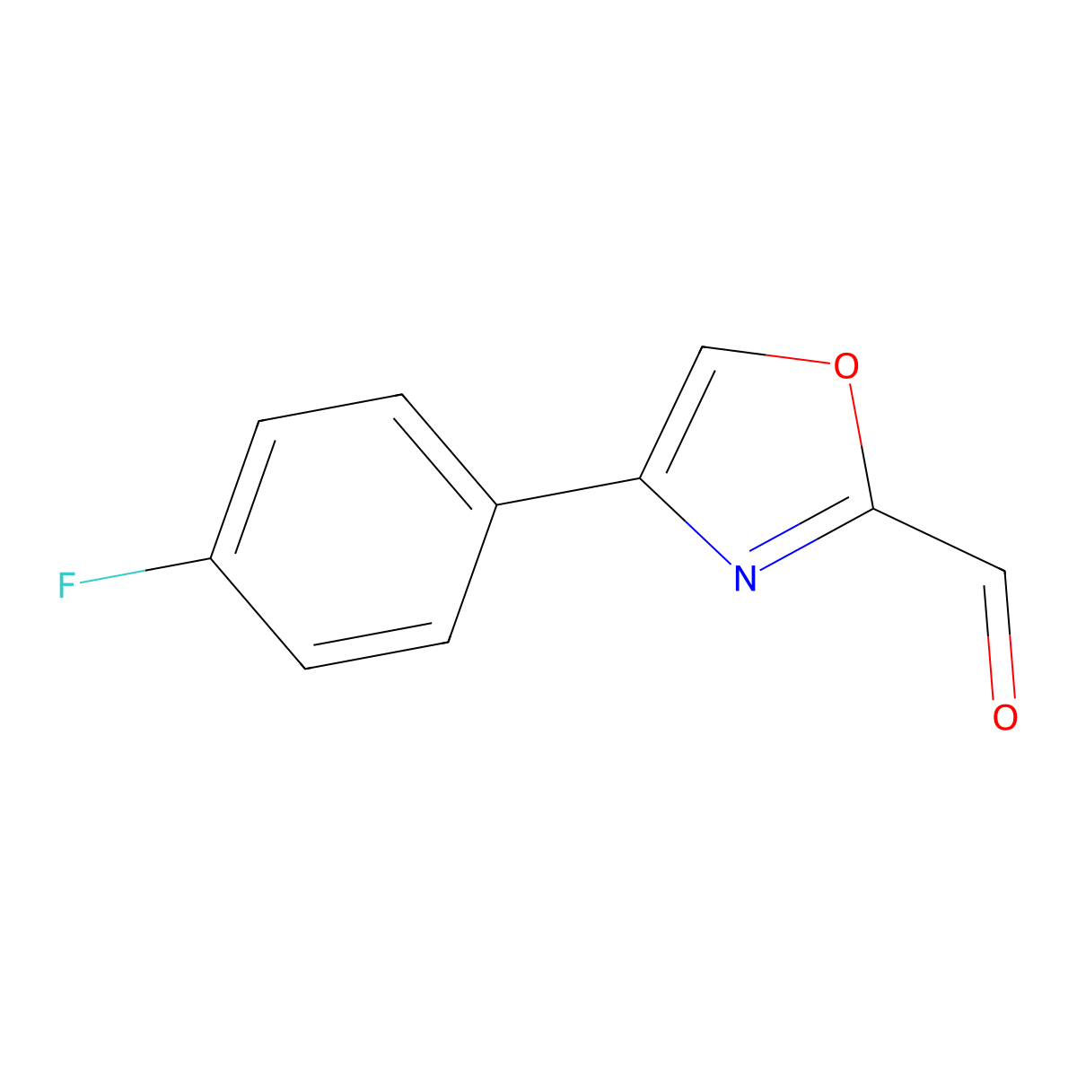 4-(4-Fluorophenyl)oxazole-2-carbaldehyde molecular structure, CAS 1557596-03-8