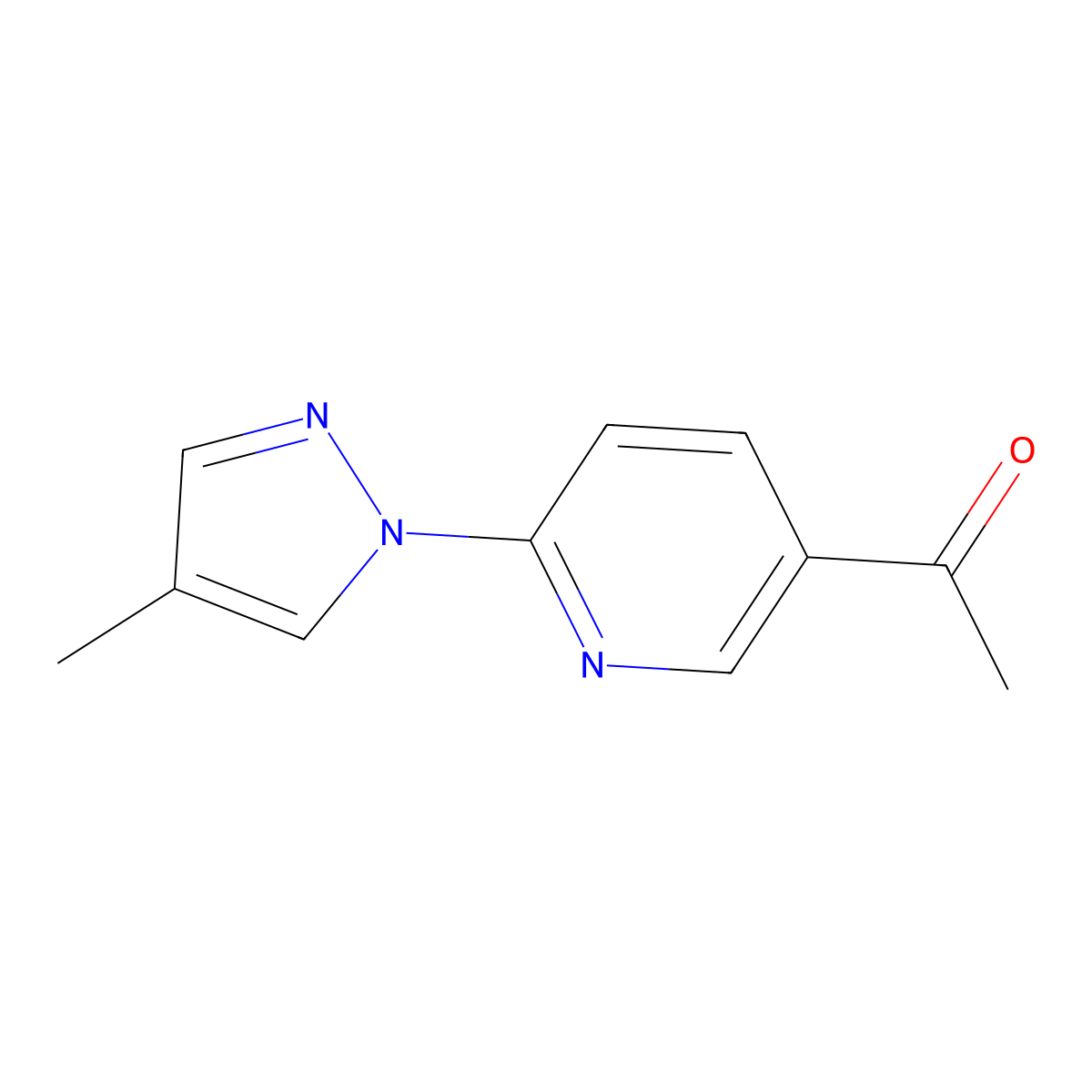 1-[6-(4-Methyl-1H-pyrazol-1-YL)pyridin-3-YL]ethan-1-one molecular structure, CAS 1557601-24-7