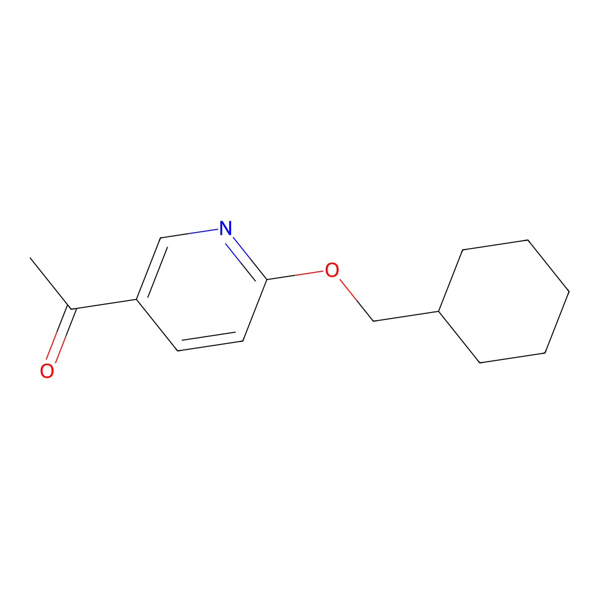 1-[6-(Cyclohexylmethoxy)-3-pyridinyl]ethanone molecular structure, CAS 1557602-00-2