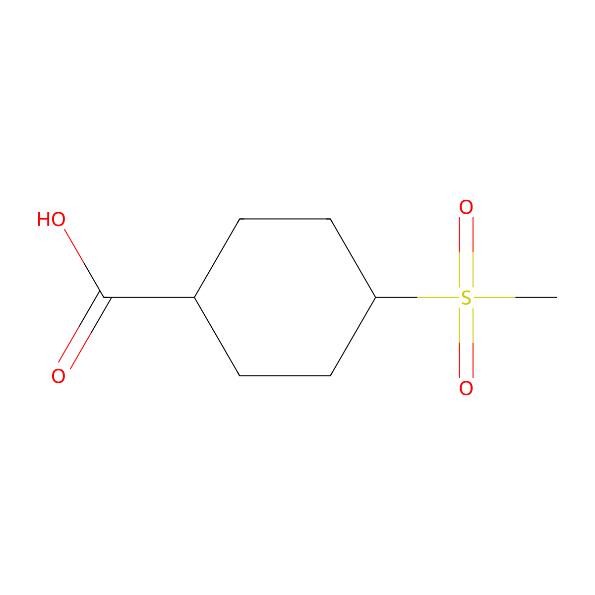 4-(Methylsulfonyl)cyclohexanecarboxylic acid molecular structure, CAS 1557624-71-1