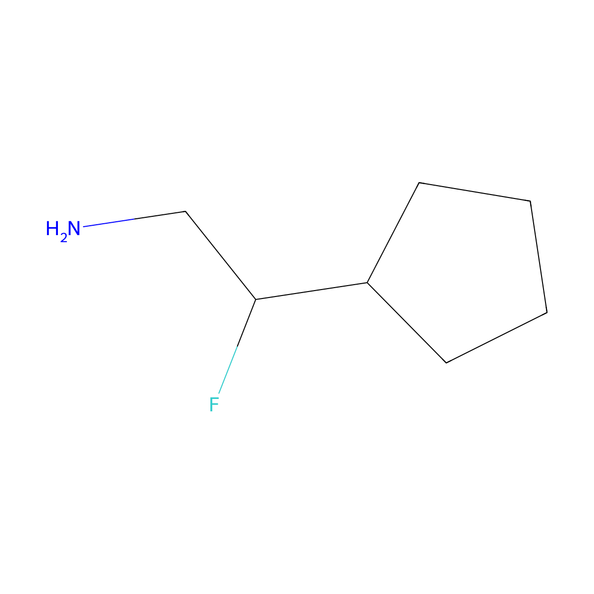 2-Cyclopentyl-2-fluoroethan-1-amine molecular structure, CAS 1557628-21-3