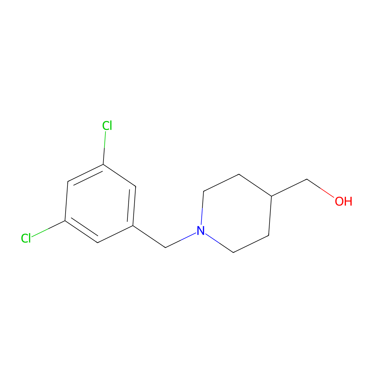 (1-(3,5-Dichlorobenzyl)piperidin-4-yl)methanol molecular structure, CAS 1557628-54-2