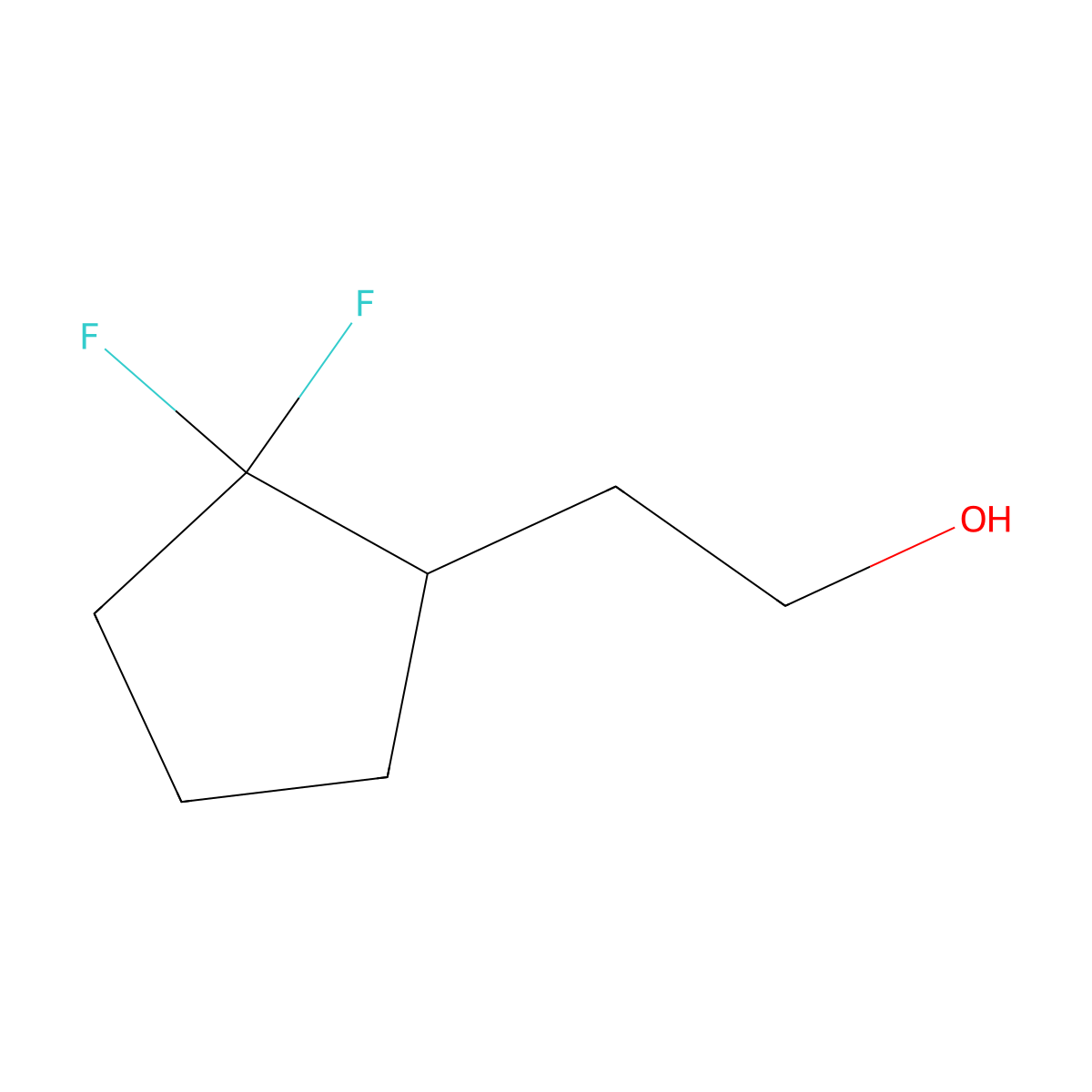 2-(2,2-Difluorocyclopentyl)ethan-1-ol molecular structure, CAS 1557630-20-2