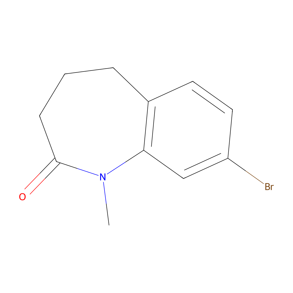 8-bromo-1-methyl-4,5-dihydro-3H-1-benzazepin-2-one molecular structure, CAS 1557656-27-5