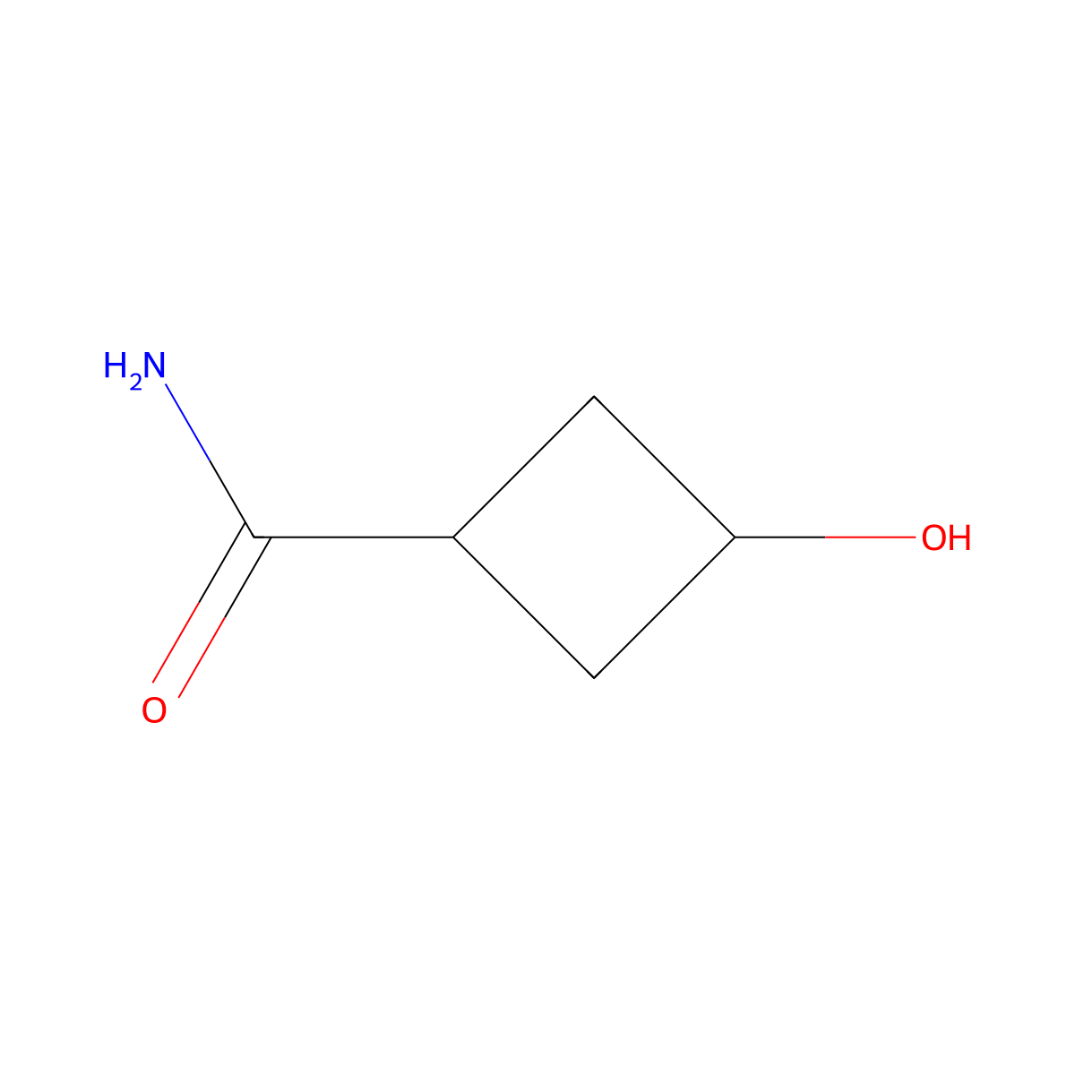 3-Hydroxycyclobutane-1-carboxamide molecular structure, CAS 1557658-72-6
