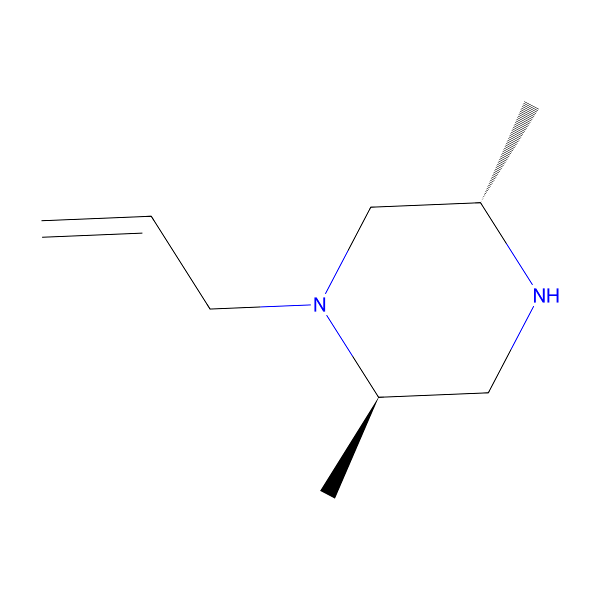 (-)-(2R,5S)-1-allyl-2,5-dimethylpiperazine molecular structure, CAS 155766-33-9