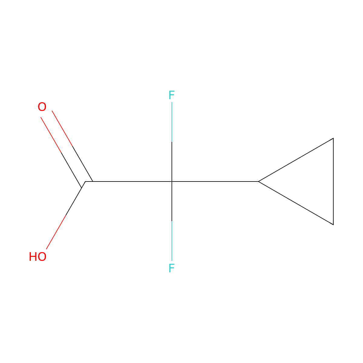 2-Cyclopropyl-2,2-difluoroacetic acid molecular structure, CAS 1557661-16-1