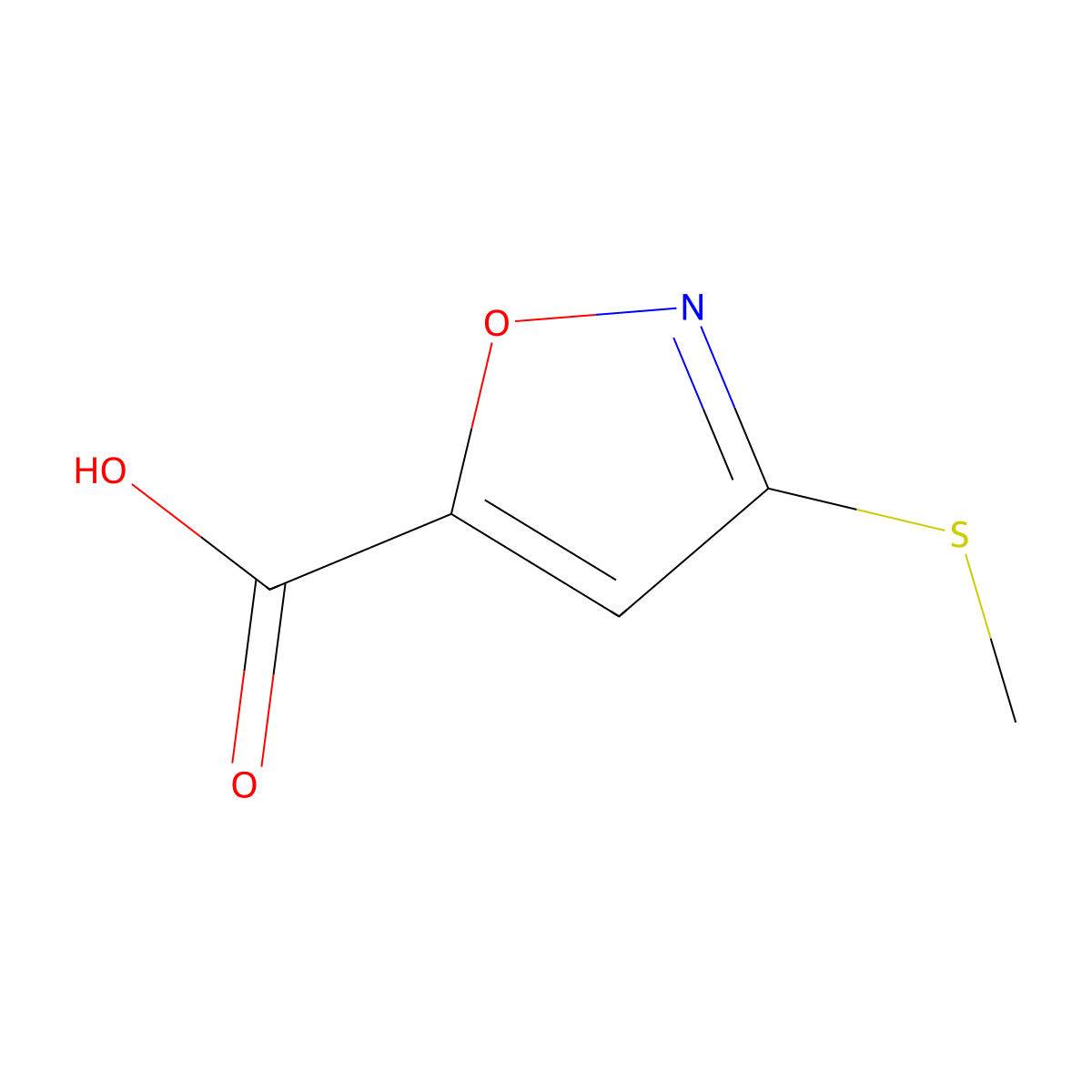 3-(Methylthio)isoxazole-5-carboxylic Acid molecular structure, CAS 1557661-45-6