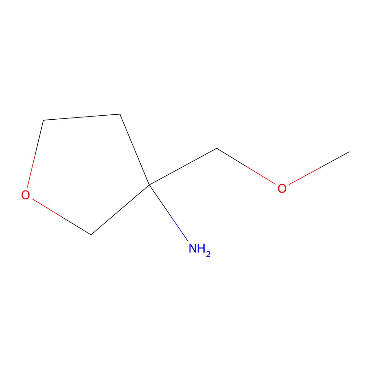3-(Methoxymethyl)oxolan-3-amine molecular structure, CAS 1557662-47-1