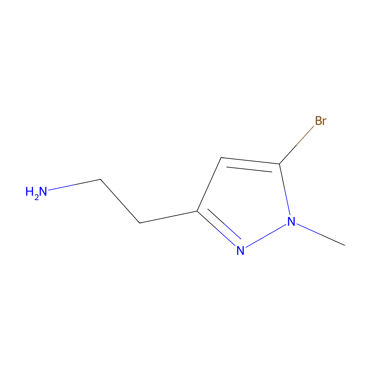 2-(5-Bromo-1-methyl-pyrazol-3-yl)ethanamine molecular structure, CAS 1557662-73-3