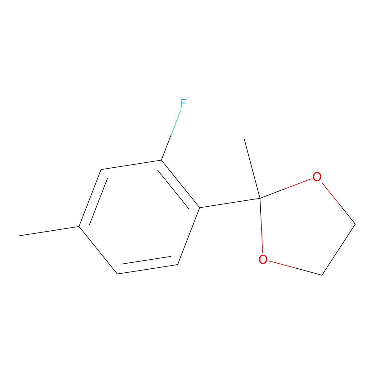 2-(2-Fluoro-4-methylphenyl)-2-methyl-1,3-dioxolane molecular structure, CAS 1557662-83-5