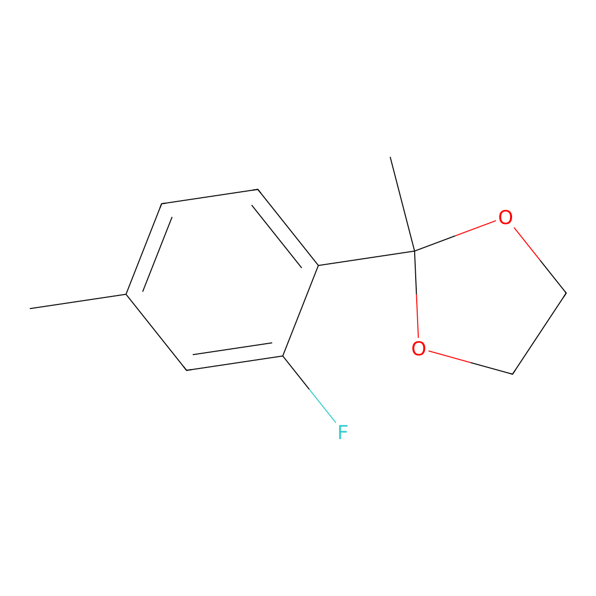 2-(2-Fluoro-4-methylphenyl)-2-methyl-1,3-dioxolane molecular structure, CAS 1557662-83-5