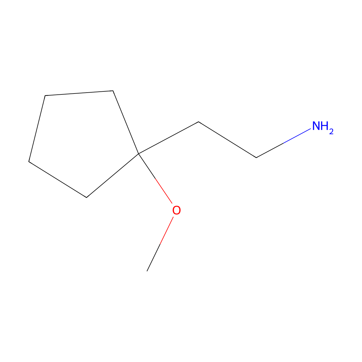 2-(1-Methoxycyclopentyl)ethan-1-amine molecular structure, CAS 1557662-88-0
