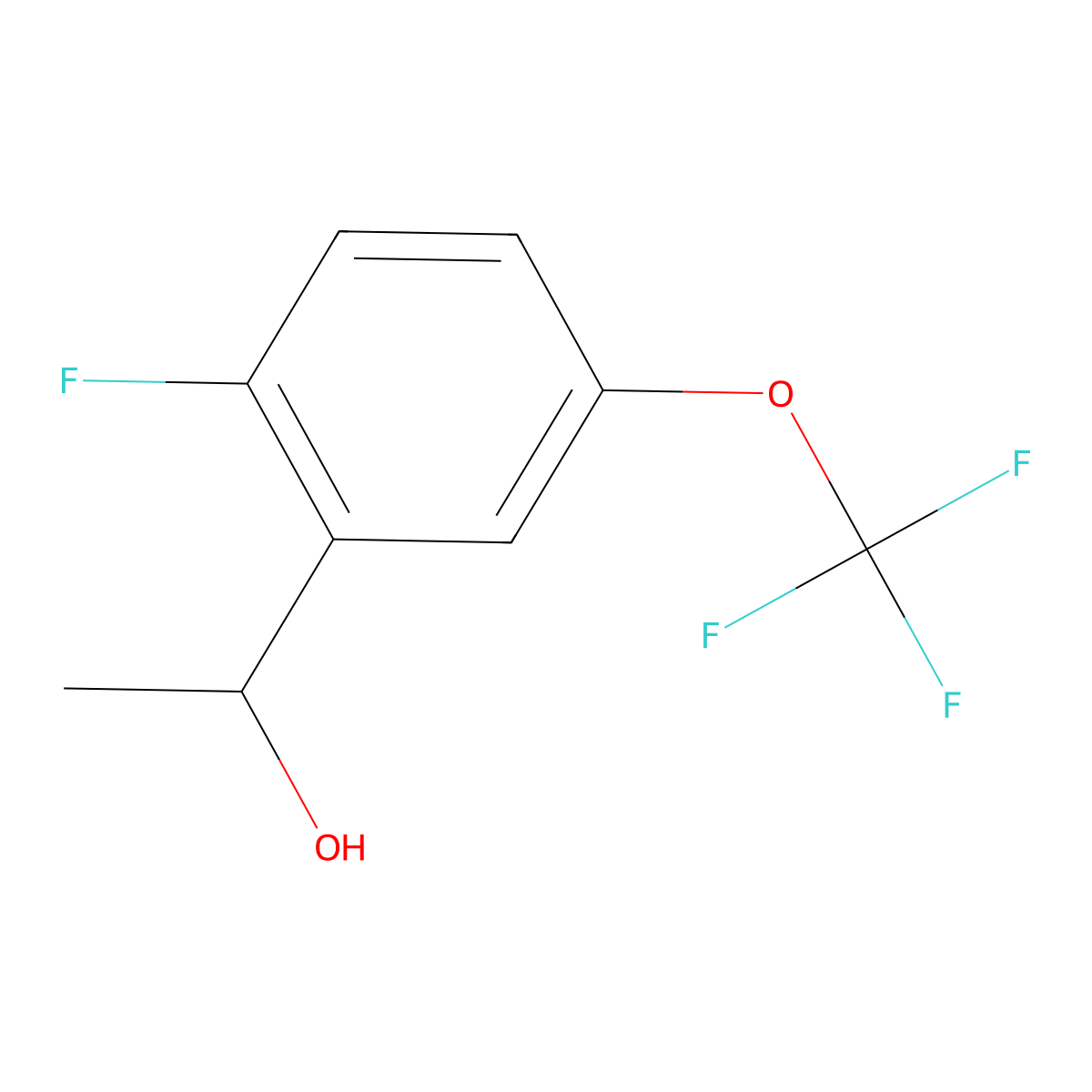 1-(2-Fluoro-5-(trifluoromethoxy)phenyl)ethan-1-ol molecular structure, CAS 1557668-04-8