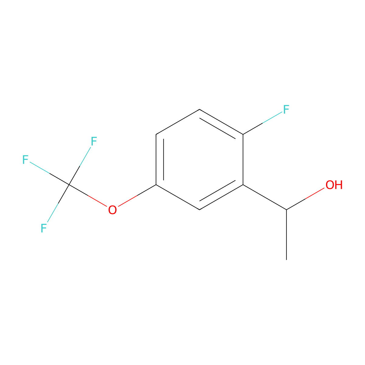 1-(2-Fluoro-5-(trifluoromethoxy)phenyl)ethan-1-ol molecular structure, CAS 1557668-04-8