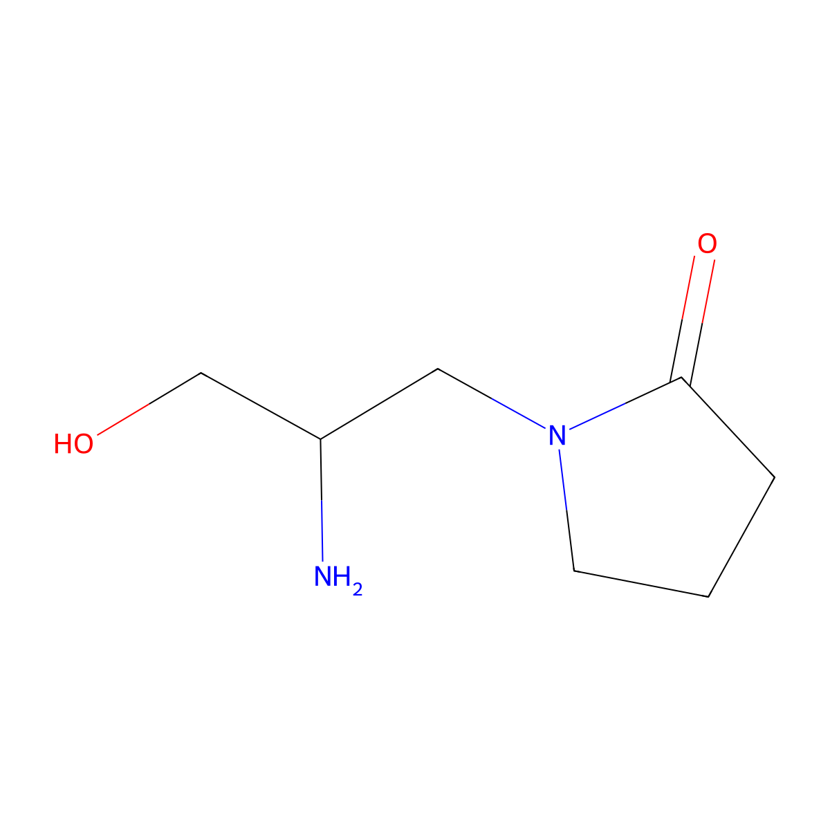 1-(2-Amino-3-hydroxypropyl)pyrrolidin-2-one molecular structure, CAS 1557669-12-1