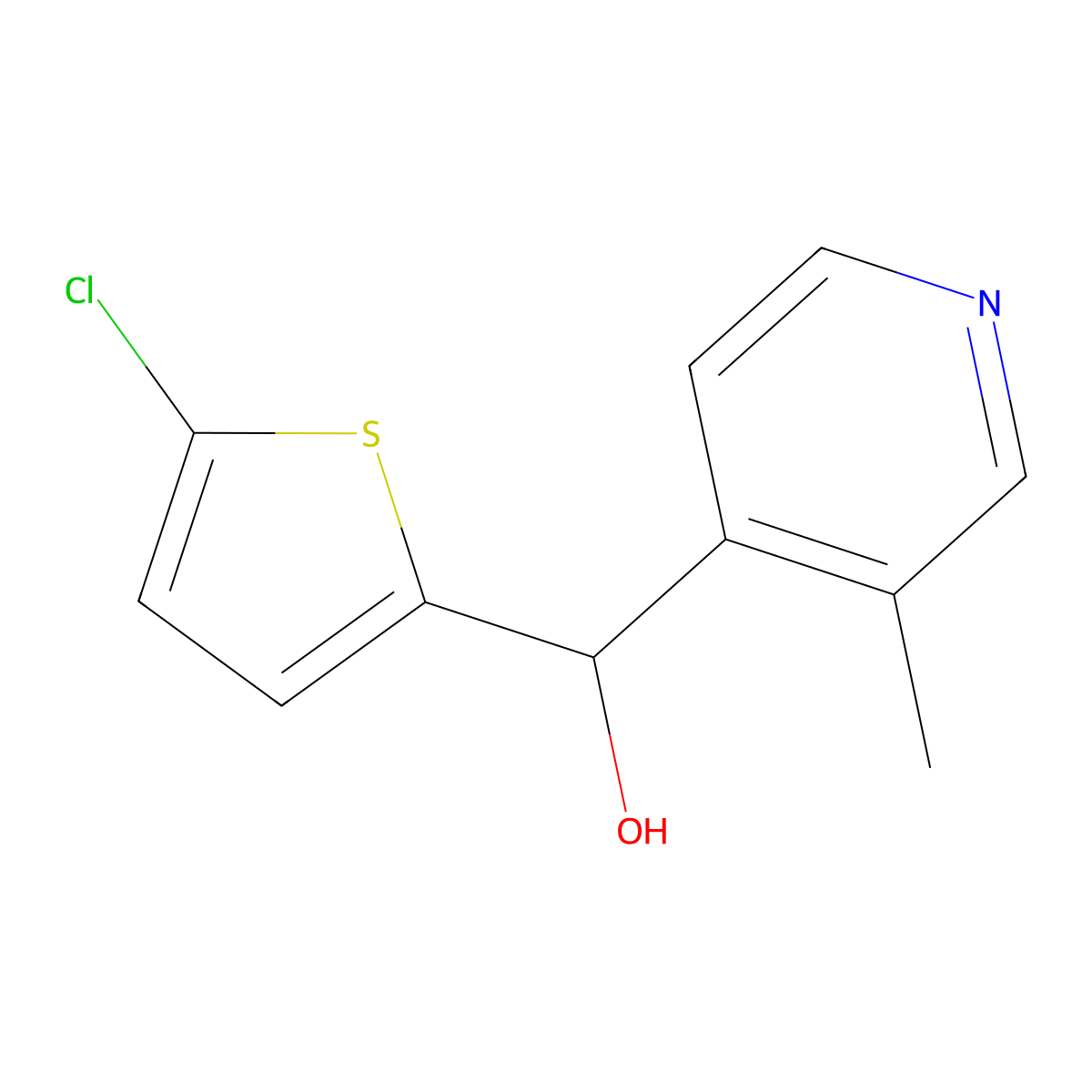 (5-Chlorothiophen-2-yl)(3-methylpyridin-4-yl)methanol molecular structure, CAS 1557677-27-6