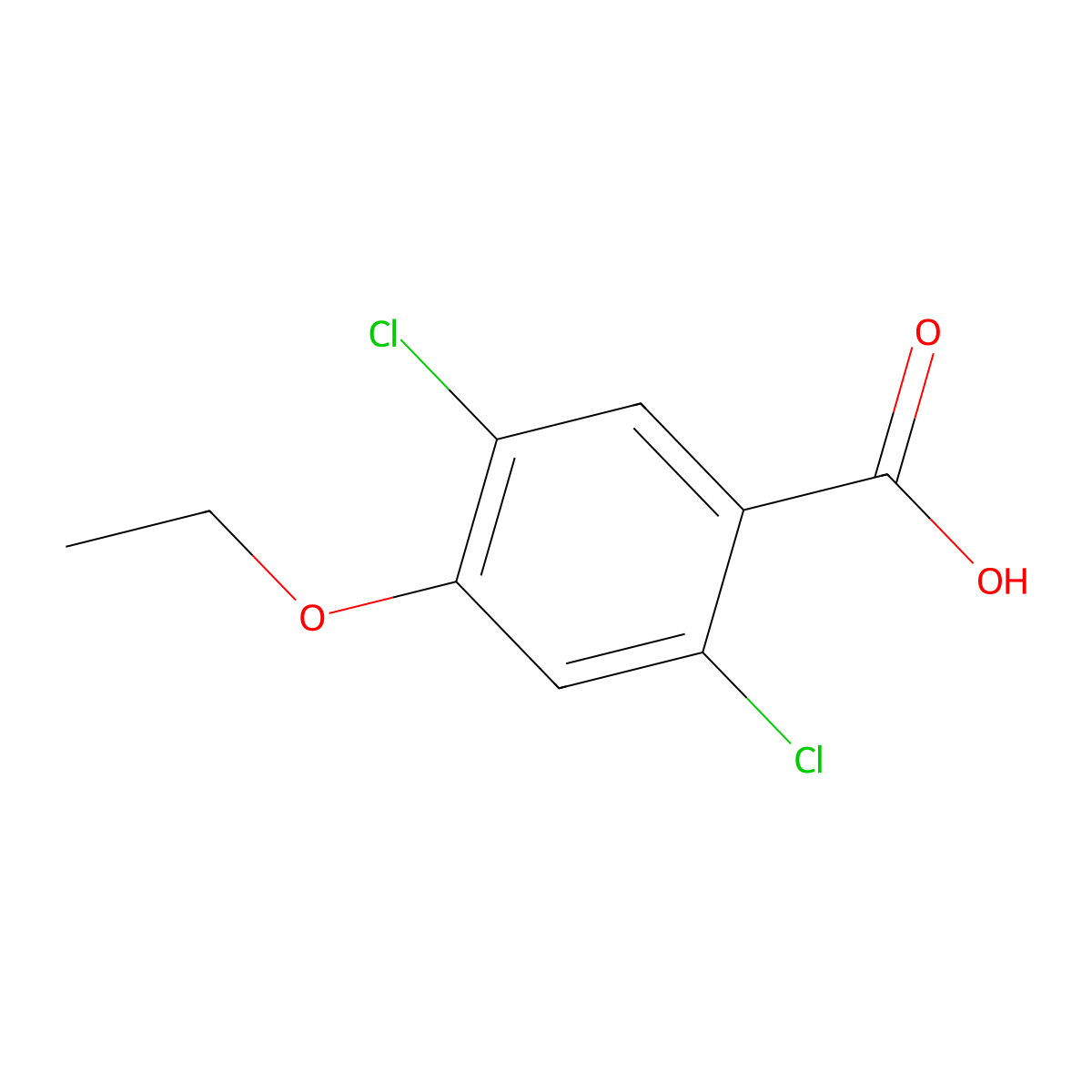 2,5-Dichloro-4-ethoxybenzoic acid molecular structure, CAS 1557678-19-9