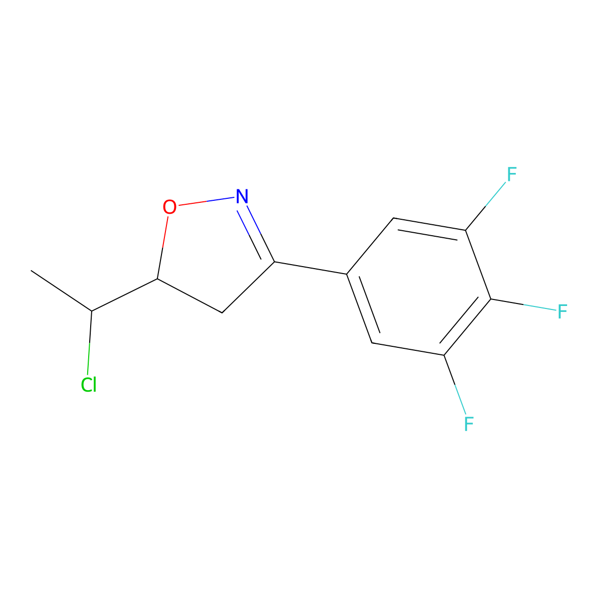 5-(1-Chloroethyl)-3-(3,4,5-trifluorophenyl)-4,5-dihydro-1,2-oxazole molecular structure, CAS 1557686-97-1
